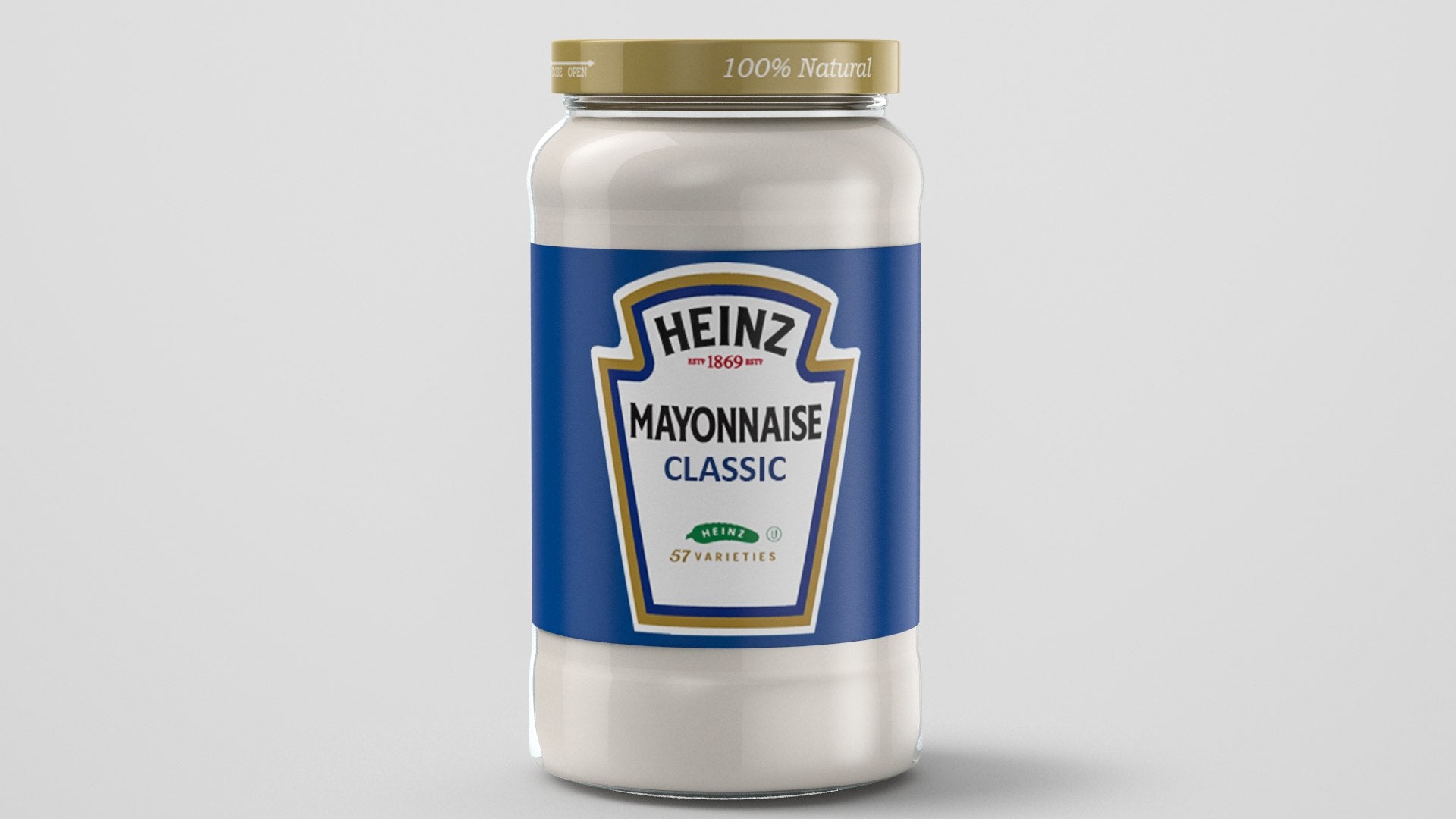 Heinz mayonnaise jar on a gray background